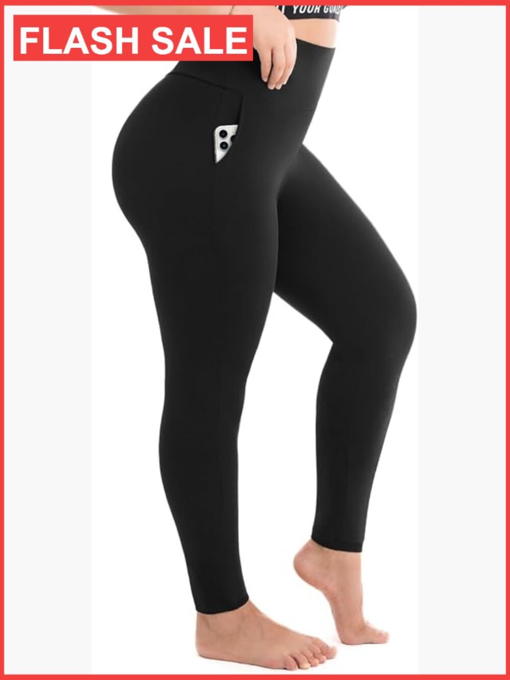 Plus Size High Waisted Leggings with Pockets - 4XL